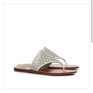 Tory Burch, Floral Perf Flat Thong